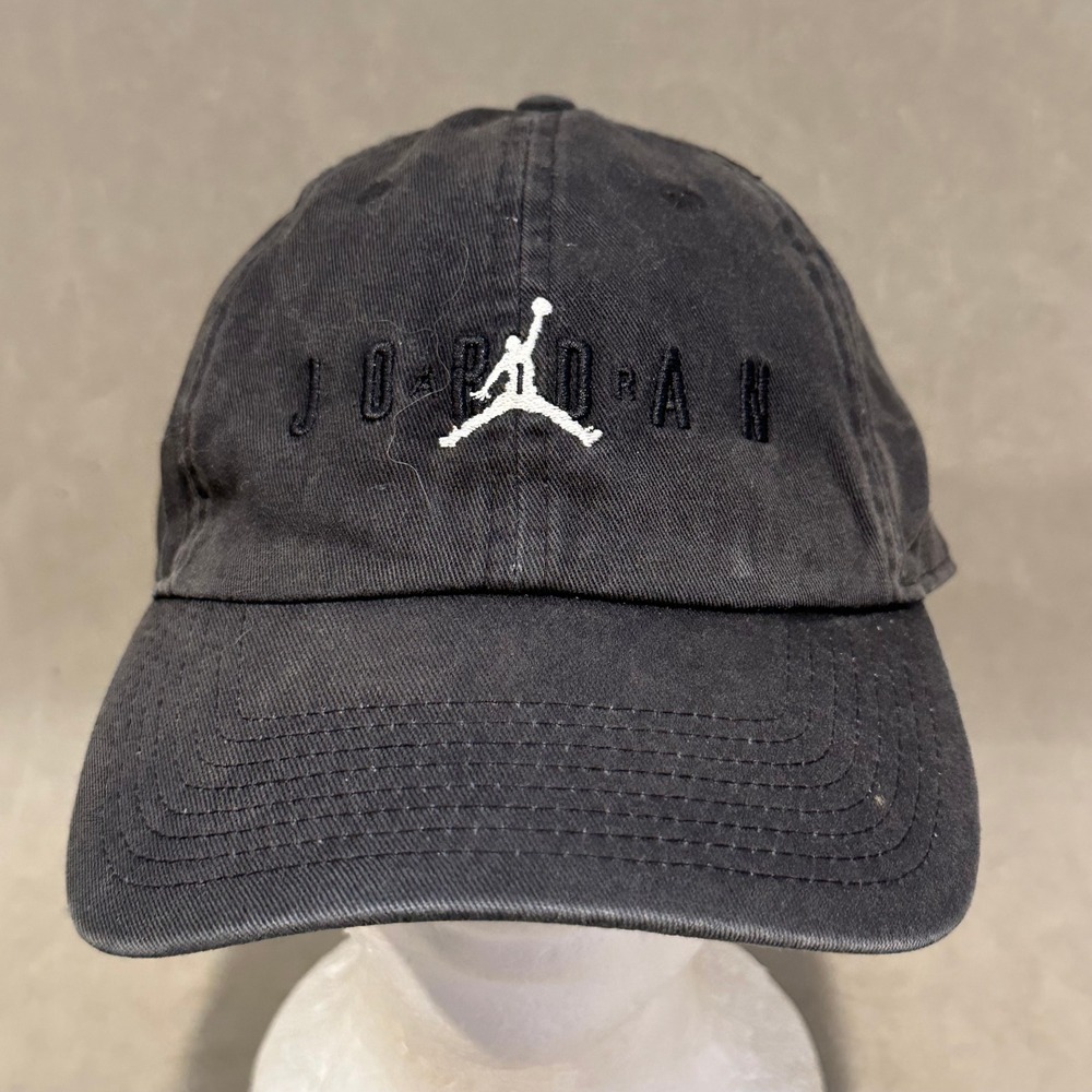 Jordan Jumpman Black‎ Washed Cotton Adjustable Strapback Dad Hat Baseball Cap